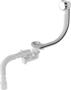 Aquant Сифон для ванны регулир. 1 1/2"х40 с выпуск. и перелив. с г.т.40х40/50 полуавтомат