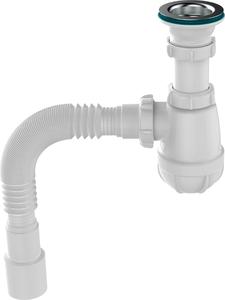Aquant Сифон для кухни 1 1/2"х40 с мет.реш. с г.т. 40х40/50