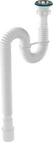 Aquant Гофросифон 1 1/4"х40/50 удл. с мет.реш. 460-1270 мм