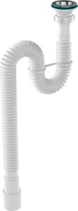 Aquant Гофросифон 1 1/4"х40/50 удл. с мет.реш. 460-1270 мм