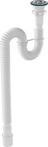 Aquant Гофросифон 1 1/2"х40/50 удл. 3м с мет.реш.