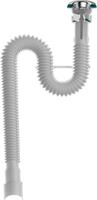 Aquant Гофросифон 1 1/4"х40/50 удл. с мет.реш. 460-1270 мм