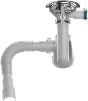 Aquant Сифон для мойки 3 1/2"х40 метал-пласт. с отводом под перелив с г.т. 40х40/50