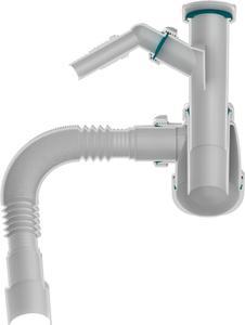 Aquant Сифон для кухни 1 1/2"х40 без выпуска с отводом с/м с г.т. 40х40/50