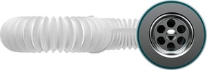 Aquant Гофросифон 1 1/4"х40/50 удл. с мет.реш. 460-1270 мм