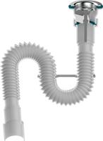Aquant Гофросифон 1 1/2"х40/50 удл. с мет.реш. 450-1280 мм