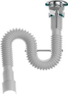 Aquant Гофросифон 1 1/2"х40/50 удл. с мет.реш. 450-1280 мм