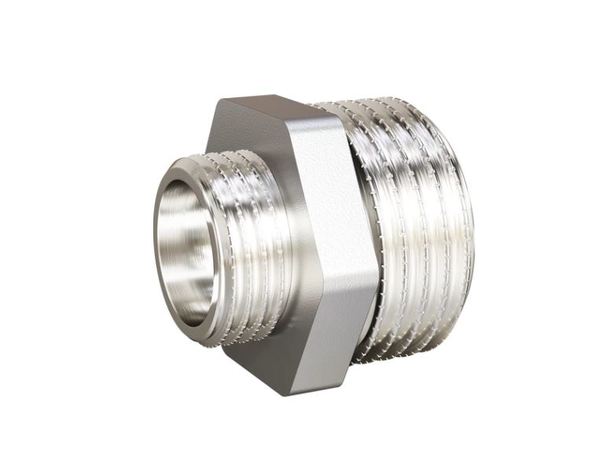 Ниппель переходной DN50*40 (2"НР*1 1/2"НР) латунь никель
