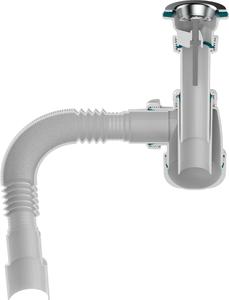 Aquant Сифон для умывальника 1 1/4"х40 с мет.реш. с г.т. 40х40/50