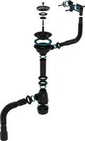 Aquant Сифон для мойки 3 1/2"х40 с чёрн мет.реш, прямоуг/кругл перелив, гт 40х40/50 BLACK