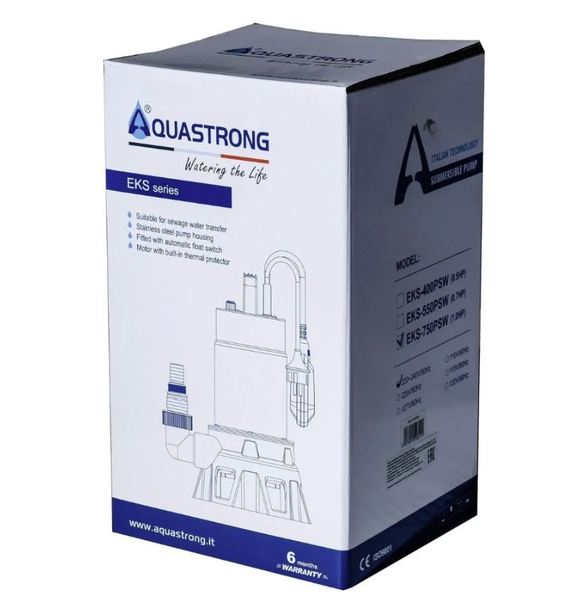 Насос дренажный для грязной воды Aquastrong EKS-1010PWL (20m3/10m, 35mm)