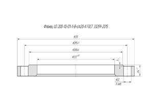 Фланец LD 200-10-01-1-B-ст20-II ГОСТ 33259-2015
